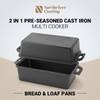 Northriver Casting 9×5 Inch Cast Iron Loaf Pan with Lid
