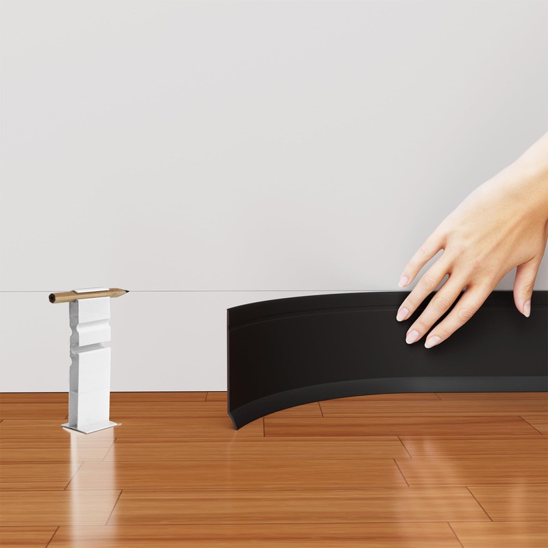 Duzzy Flexible Baseboard Trim, 6 Inch(H) x 20 Feet(L) Peel