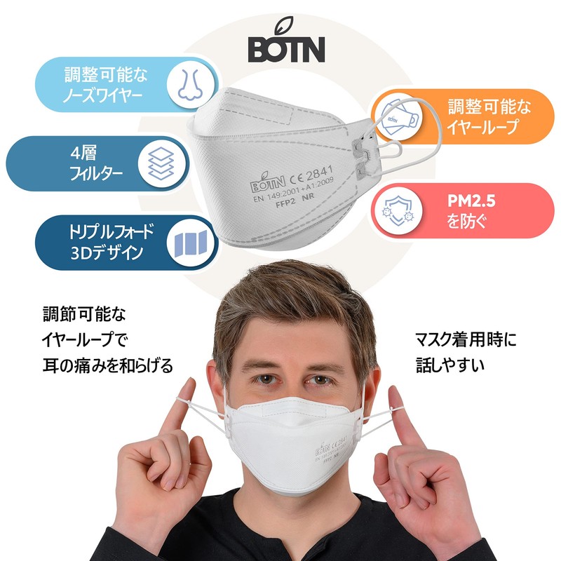 [BOTN] 10 Pcs White Plus Size KF94 Protective Safety Face