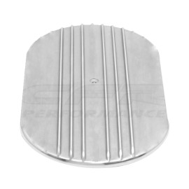 CFR Performance Aluminum 12" Oval Air Cleaner Top Partial Finned Polished Fits 5 1/8" Neck