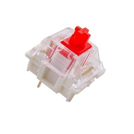 Gateron KS-9 Linear Red Switches for Mechanical Keyboard | RGB SMD LED Compatible | 3-Pin | Plate Mounted | White Housing | 45g Force-20 Pack