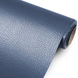 Osunnus Faux PU Leather Fabric by The Yard 55" W Soft Synthetic Leather Vinyl Upholstery Material Sheets for Upholstery Furniture Marine DIY Crafts Sewings, 2 Yards 72" Navy Blue