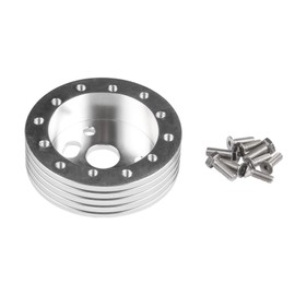 RULLINE 1" Steering Wheel Hub Adapter Conversion Spacer 6 Hole to 3 Hole Steering Wheel Adapter Grant Adapter Boss Kit Silver