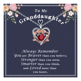 Homeair 21st Birthday Gifts for Her,Rose Heart Necklace Gifts for Granddaughters, Christmas Mothers day Anniversary Valentine's Day Wedding New Year Gift for Women