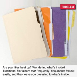 Ultimate Office PocketFile™ Clear Poly Document Folder Project Pockets, 5th-Cut, Letter Size, in 5 Assorted Colors, Set of 100