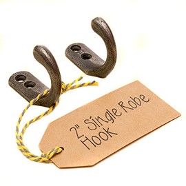 Triskelion 2" Cast Antique Iron Single Robe HOOK - Pack of 2 (AI50)