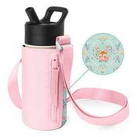 Simple Modern Kid's Water Bottle Carrier Sling with Adjustable Strap | Bottle Holder Crossbody Bag for Walking, Hiking and School | Summit Collection | Fox and The Flower