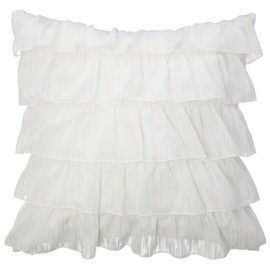 NITORI Decorative Home Cushion Cover Tulle SC022 17.7 x 17.7 inches (45 x 45 cm), White NITORI 5785115