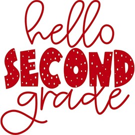 SEC Apparel Back to School Iron On Transfers Patches Decals Vinyl Applique for T Shirts Fabric Clothing Vol3 (Hello 2nd Grade)