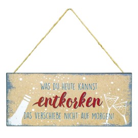 levandeo Metal Sign L 30 cm Was du Heute Kannst Saying Funny Wall Picture Wall Decoration Door Sign Metal Picture