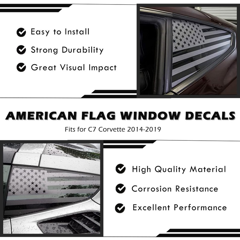 for Both Side American Flag Window Decals fit for C7