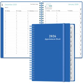 2026 Appointment Book & Planner - A5 Daily Hourly Planner from January 2026 - December 2026, Weekly Appointment Book with 30-Minute Interval, Medium 6.4" x 8.5", Blue
