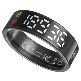 Smart Ring, Men's Smart Ring, Health Ring, Bluetooth Ring, Health Control, H-R/SP-O2 Saturation, Sleep Data Monitor, Activity Tracker, Pedometer, Gesture Control, Remote Camera/Tiktok Control