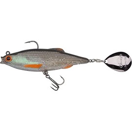 Berkley Pulse Realistic Flash Soft Plastic Fishing Lure with Spinner Blade; Imitation Bait Fish for Pike, Perch & Walley; Pre-Predatory Bait, Casting & Trolling, 14 cm, Bleak