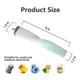 Parrot Perch with Rough Surface for Beak and Claw Trimming – Easy to Install, Toy for Parakeet African Grey Cockatoo Budgies Cockatiel (Gradient Green, 8 in)