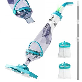 Cordless Pool Vacuum for Above Ground Pool 19.5 GPM,All Angle&LED Display,Handheld Rechargeable Spa Vacuum Cleaner for Inground Pools for Hot Tub, Leaves,Debris,Shallow Steps