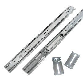 LONTAN 22 inch Heavy Duty Soft Close Drawer Slides 1 Pair Full Extension Ball Bearing Drawer Glides Side Mount Cabinet Rails with Rear Mounting Brackets 100lb Capacity