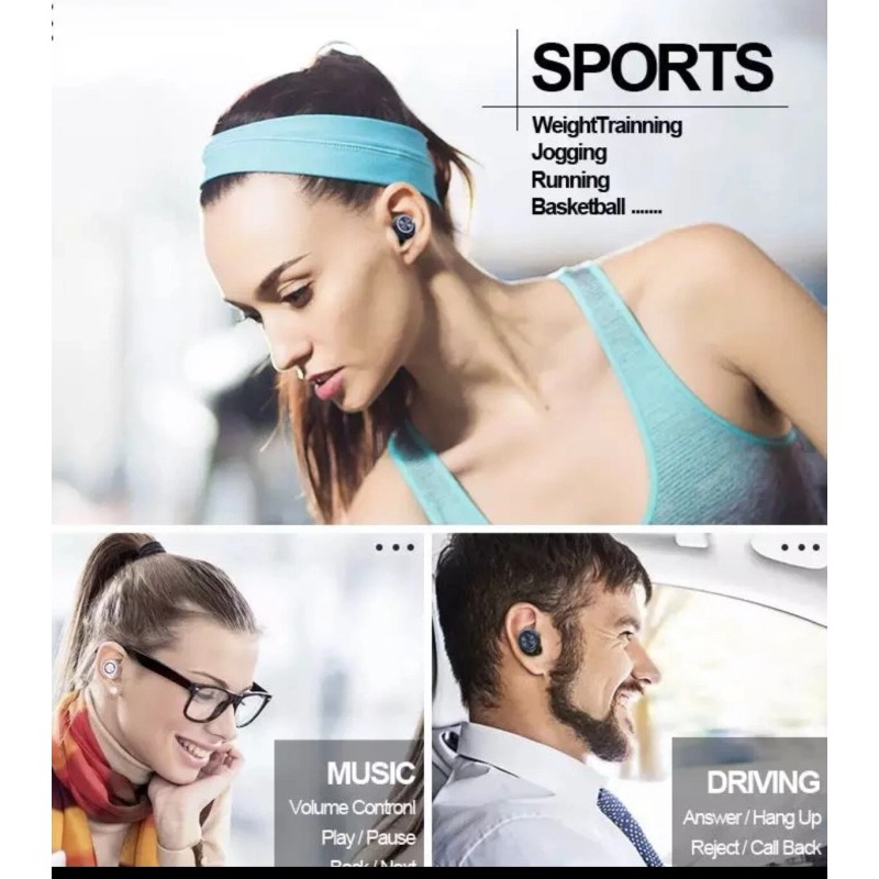 Hilton Bluetooth 5.0 TW80 Earbuds Water/sweat Proof Answer/call/re
