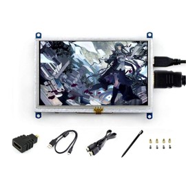 5 Inch TFT LCD Display B 800 x 480 Raspberry Pi Resistive Touch Screen HDMI Module for Raspberry Pi, BeagleBone Black, PC Support Raspbian Ubuntu Kali Retropie Windows 10 IOT/ 10/8.1/8/7