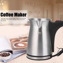 Elektrische Kaffeemaschine, Türkische Kaffeemaschine mit Edelstahl, gleichmäßige Heizung, energiesparend, mit rutschfestem Griff, Kaffeemaschine, geeignet für Zuhause, Büro, Reisen (500 ml/800 W)