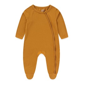 Ecojoy Baby Bamboo Rayon Romper Double Zipper Bodysuit Newborn Infant Solid Footies Jumpsuit 3 Pack