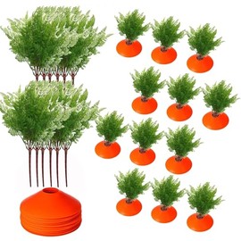 tyoungg Easter Yard Carrots Patch Large Spring Lawn Garden Yard Decor DIY 12 Sets (12)