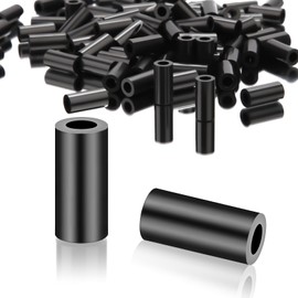 SWTYExt Pack of 100 Round Spacers ABS Nylon Washers M4-7 x 15 mm Spacer Sleeves Plastic Black Spacer Wall Insulation Washers without Thread Spacer Sleeves for Screws