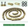 WEICHENGXIN Gold 525 X-Ring Chain 112 Links Motorcycle Chain with