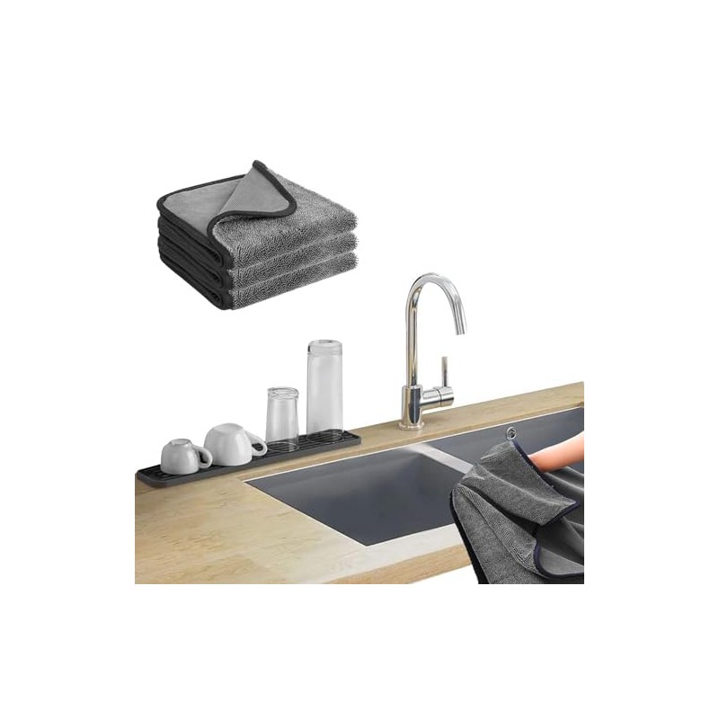 DOVMEWO Shiny Wipes Shower Cleaning Cloths, 3pcs Shiny Bath Drying