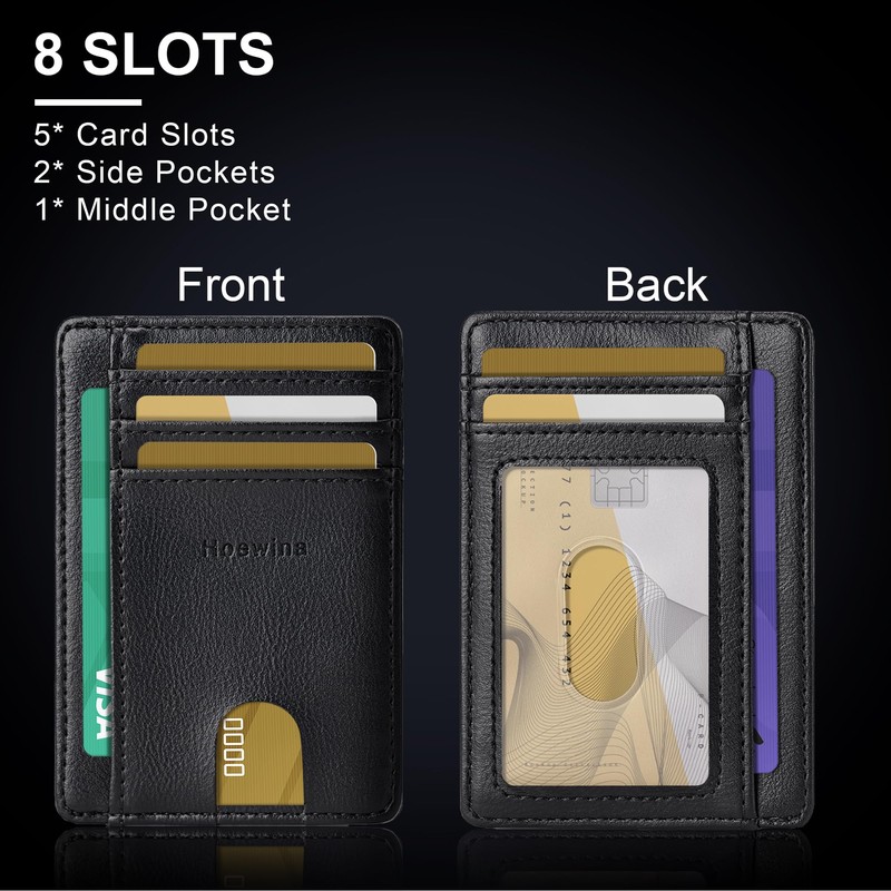 Hoewina Slim Wallet for Men, Credit Card Holder Wallet, Minimalist