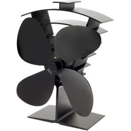 Valiant (FIR361) Premium IV 4-Blade Heat Powered Log Burner & Stove Fan, Black