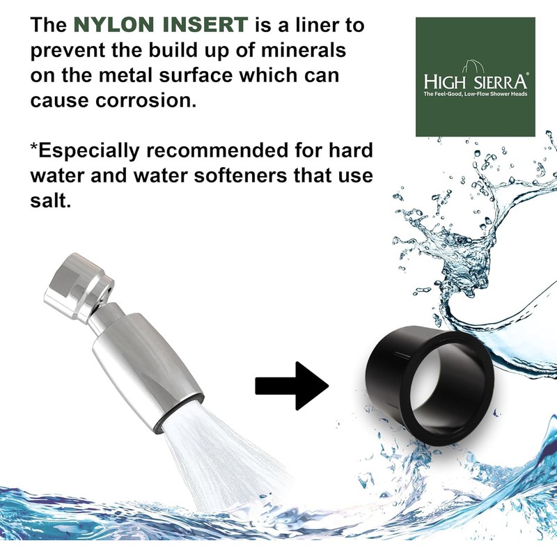High Sierra® Solid Metal Handheld Shower Head, Lead-Free, with Built-In