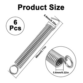 MARRTEUM 6 Pcs Electric Guitar Tremolo Bridge Springs, Noiseless Metal Guitar Bridge Instruments Accessories Replacement Parts for FR Fender Strat ST Stratocaster (Silver)