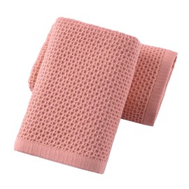 YiLUOMO Pink Waffle Hand Towel Set of 2 Lightweight Highly Absorbent Quick Dry 100% Cotton Thin Hand Towels for Bathroom, Hotels, Travel, Spa and Gym 13" X 29"