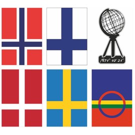 Samunshi® Sticker North Cape Flags Set 4 cm Set | Norway, Sweden, Finland, Denmark, Lapland | Nordkapp Car Motorcycle Motorhome