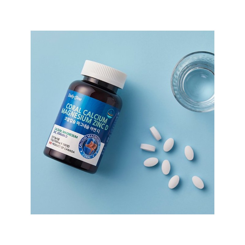 DailyOne 데일리원 코랄칼슘마그네슘아연디 1,500mg X 100정 1통 Daily One Coral