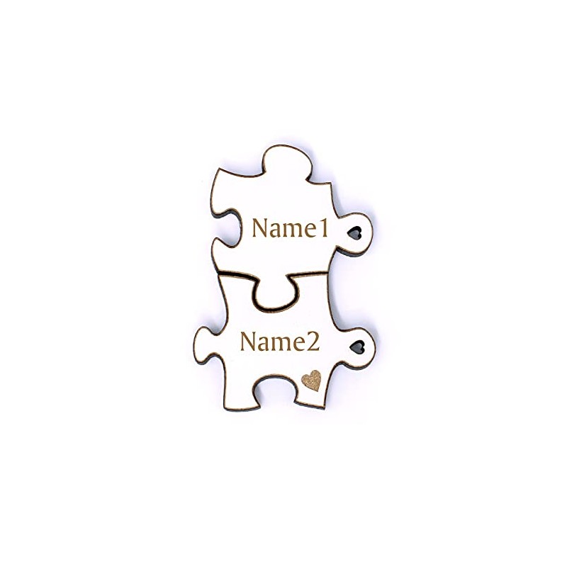 Key Pendant Name Badges Puzzle Set of 2 with Name