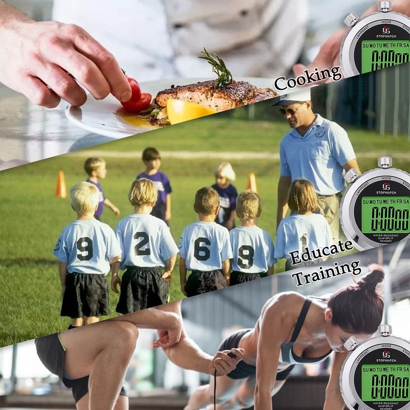 Stopwatch with Whistle, Stopwatch Sport Digital 2 Memory with Light