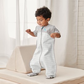 Love to Dream Organic Toddler Wearable Blanket w/Footies (6-12 Mo.), Super Soft Sleeping Sack, 1.0TOG White