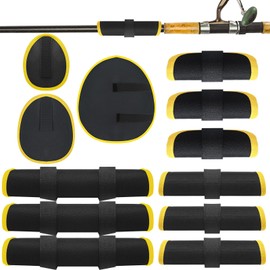 VioraWhite 9 Pack Fishing Lure Covers Bait Gloves Lure Covers 4/6/9 Inch Lure Hook Covers Easily See Bait Glove to Keep Fishermen Fishing Safe for Fishing Rod(Yellow)