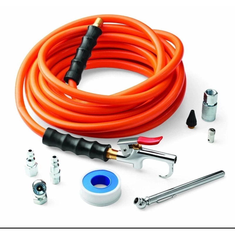 HyperTough 3/8in x 25ft PVC Air Hose and 10 Piece