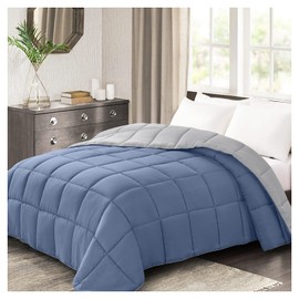 Homelike Moment California King Comforter - Blue Duvet Insert Down Alternative Bed Comforter, Lightweight Bedding Comforters Cal King Size Quilted Soft All Season Reversible Blue/Grey