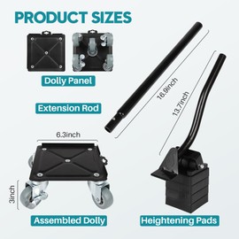 Upgrade Large Furniture Dolly, Furniture Movers with 5 360° Rotation Wheels and Brake, Maximum Load 3306LBS, Furniture Moving Tools for Heavy Furniture Sofa Cabinet Refrigerator