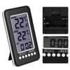 Fdit LCD Digital Thermometer Clock Wireless Temperature Meter Wireless Transmitter