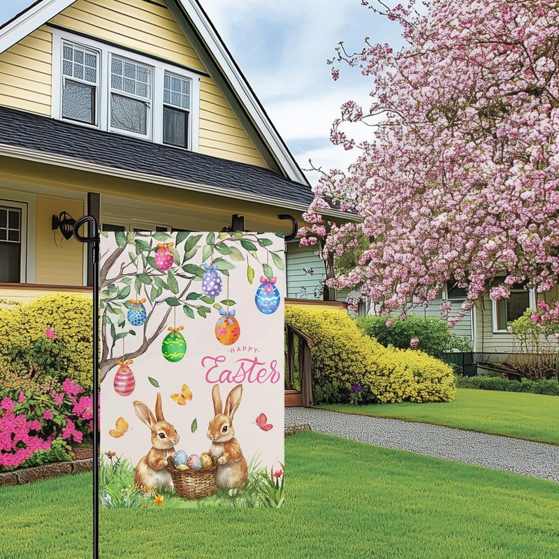 Easter Garden Flag 12x18 IN Double Sided Bunny Garden Flags