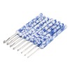 8pcs Crochet Hook Set Blue White Porcelain Printing Hand Polished