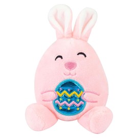 VFM e-Store - Easter Bunny Soft Toy Hugging Shiny Egg Cute Plushie Huggable Cuddly Stuffed Toy Plush Toy Cute Stuffed Plushie, Gifts for Birthday, Valentine's Day Christmas - 10cm Pink