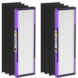 FLT4850PT H13 True HEPA Replacement filter B, compatible with Guardian AC4850PT AC4825 AC4900 CDAP4500AC4300, Pack of 2 HEPA Filter and 6 Carbon Pre-Filters