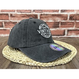 ZKFE Limited Edition 1947 Vintage Hat, 77th Birthday Gifts for Men Women, 77 Years Old Bday Hat, Washed Black Baseball Cap for Mom