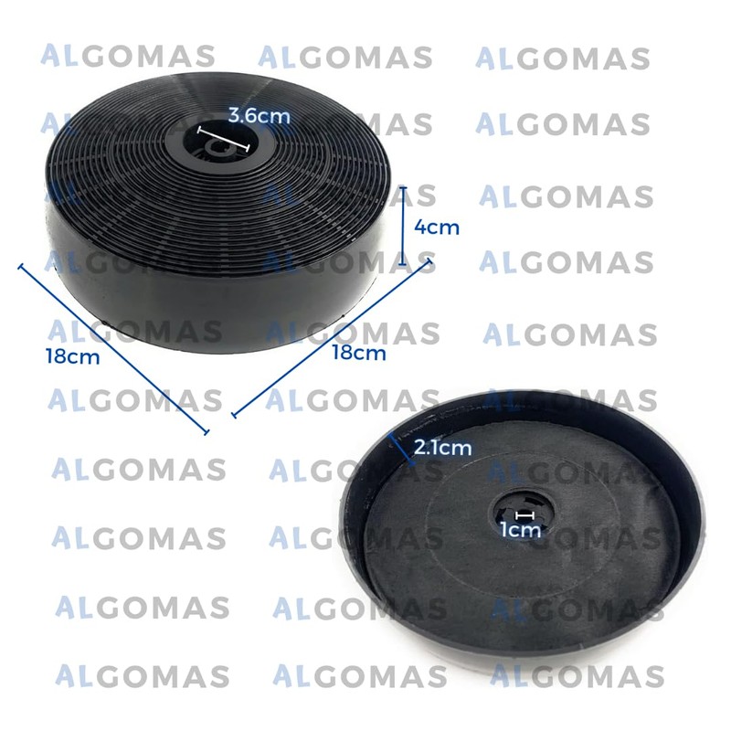 ALGOMAS® Pack of 2 Cooker Hood Activated Carbon Filters (2)